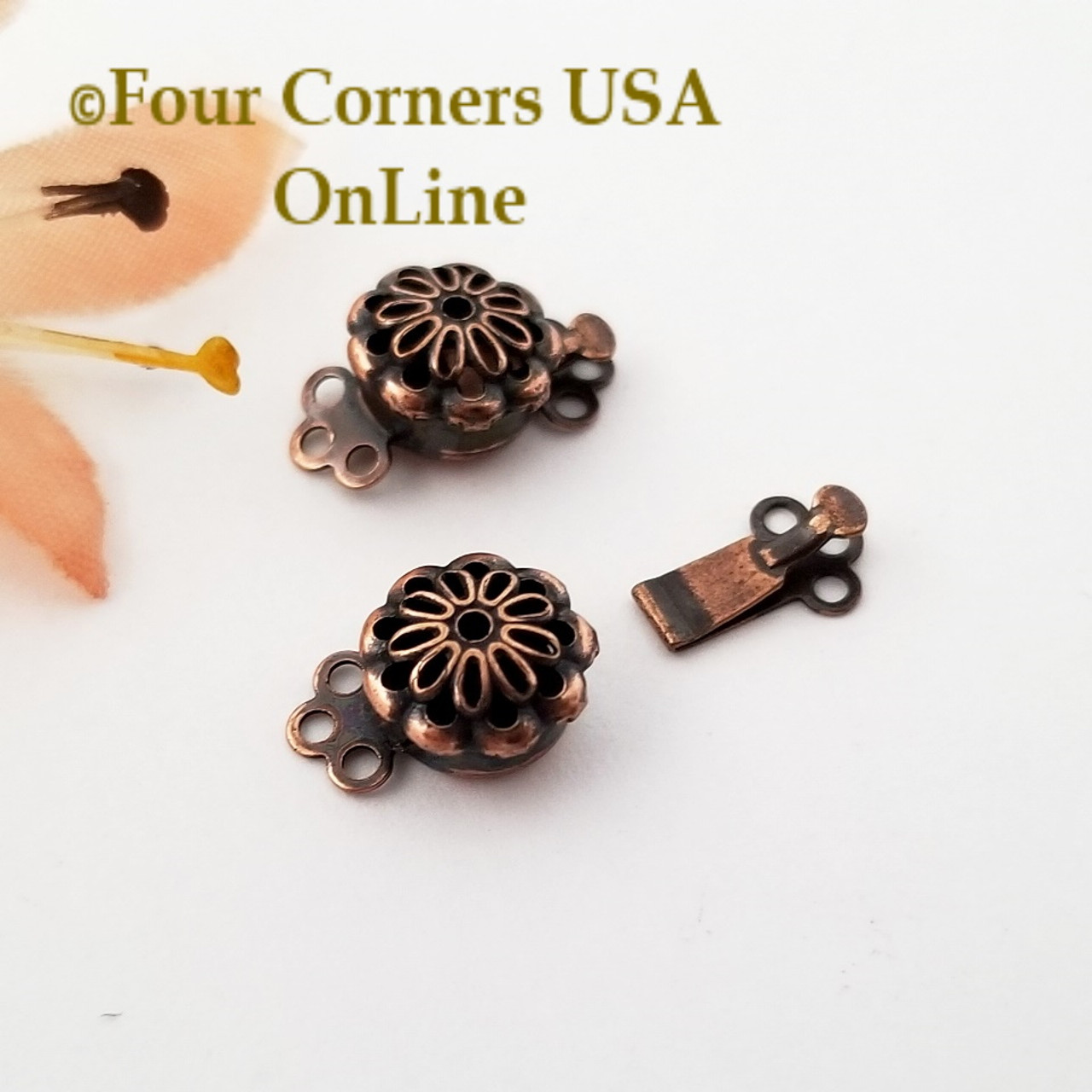 Copper Triple Strand Slide Clasp Jewelry Finding 10 Clasps Closeout Final  Sale BDZ-2116 - Four Corners USA Online