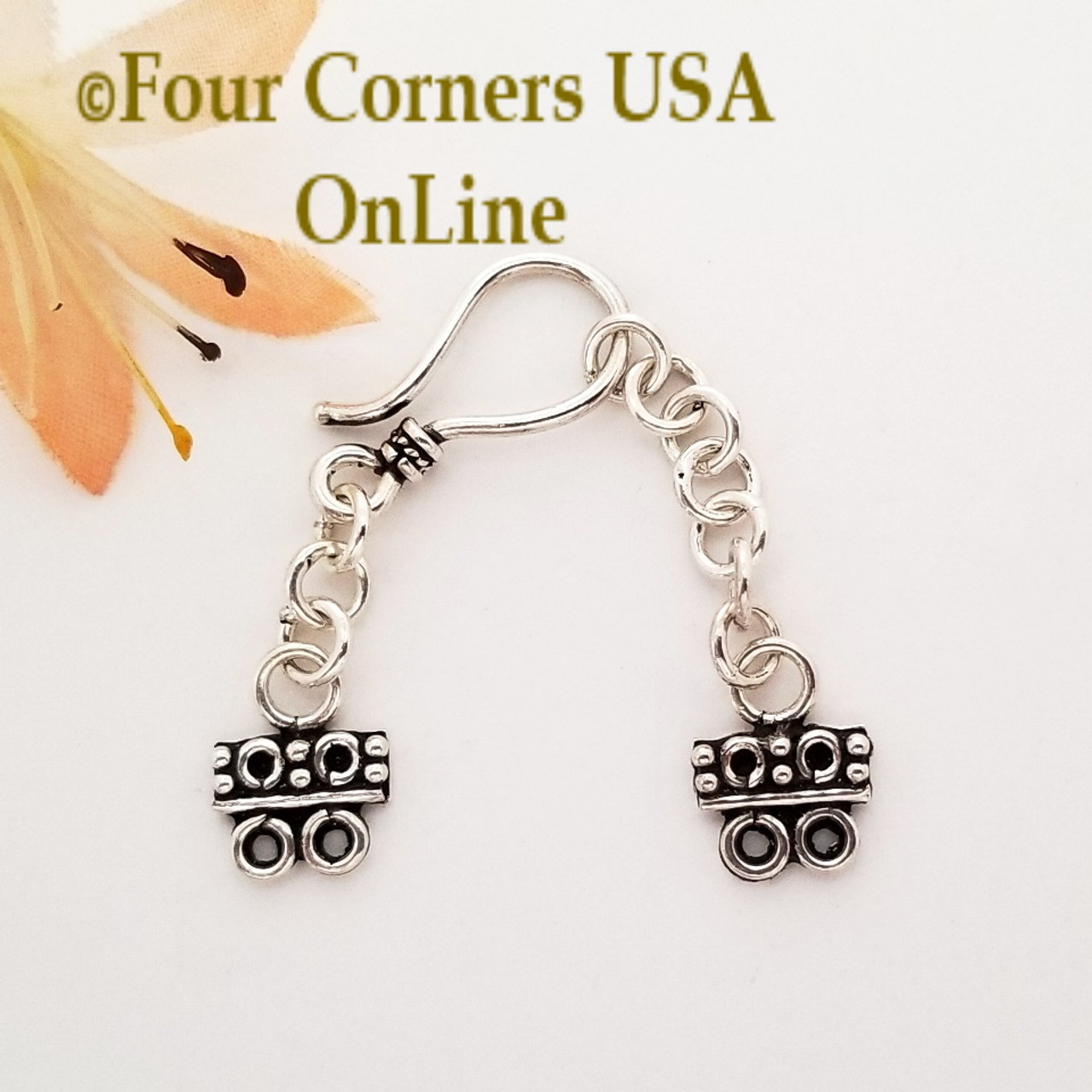 2-Strand End Bar Sterling Silver Hook Clasp with Extender Chain Closeout  Final Sale BDZ-2147 - Four Corners USA Online