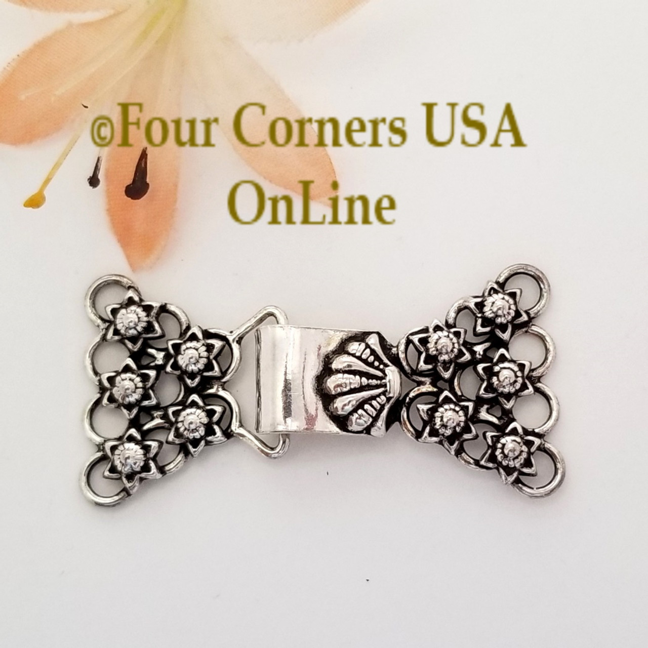 Silver Pearl Clasp Filigree Multi-Strand 4 rows, Pearl Findings Jewelry  Making Supplies