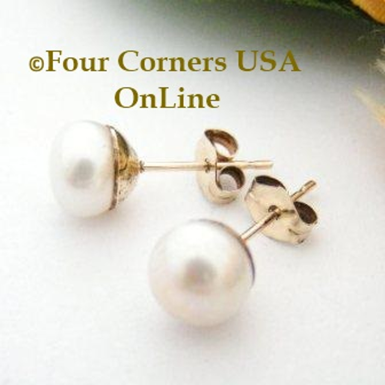 Dishy Pearl Post Earrings in Gold Vermeil | Heart of the Home LV