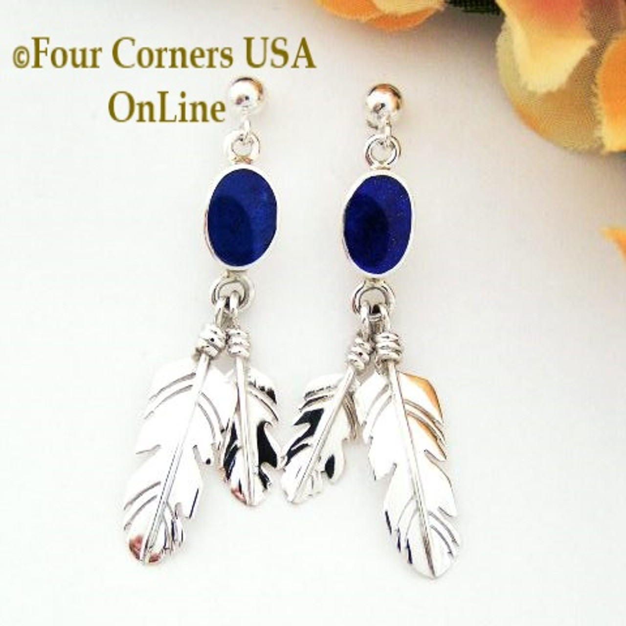 Navajo Silver Spiny Oyster Feather Earrings – Jewelry Native American