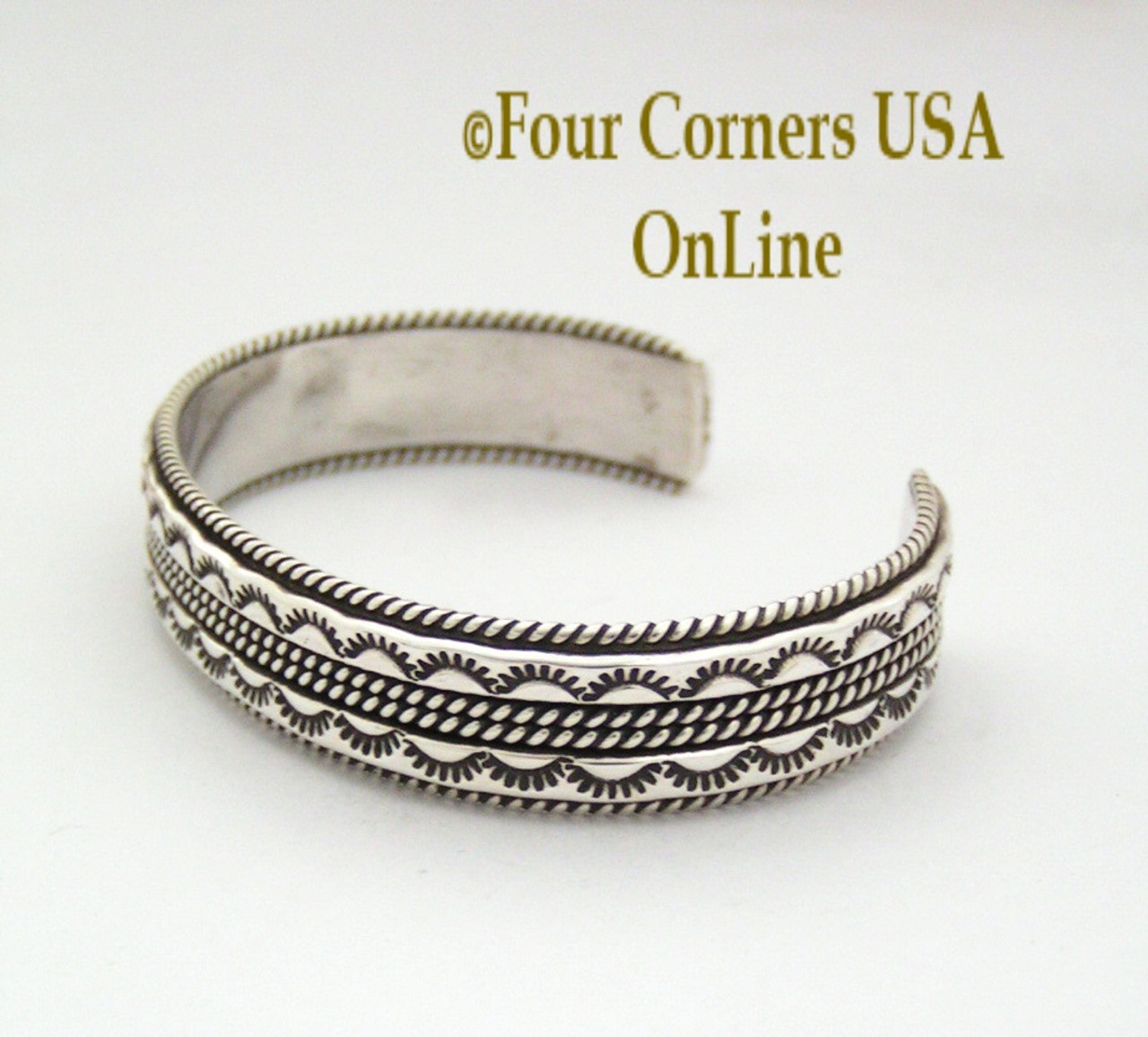 Detailed Stamped Cuff Bracelet Navajo Tahe Special Buy Final Sale