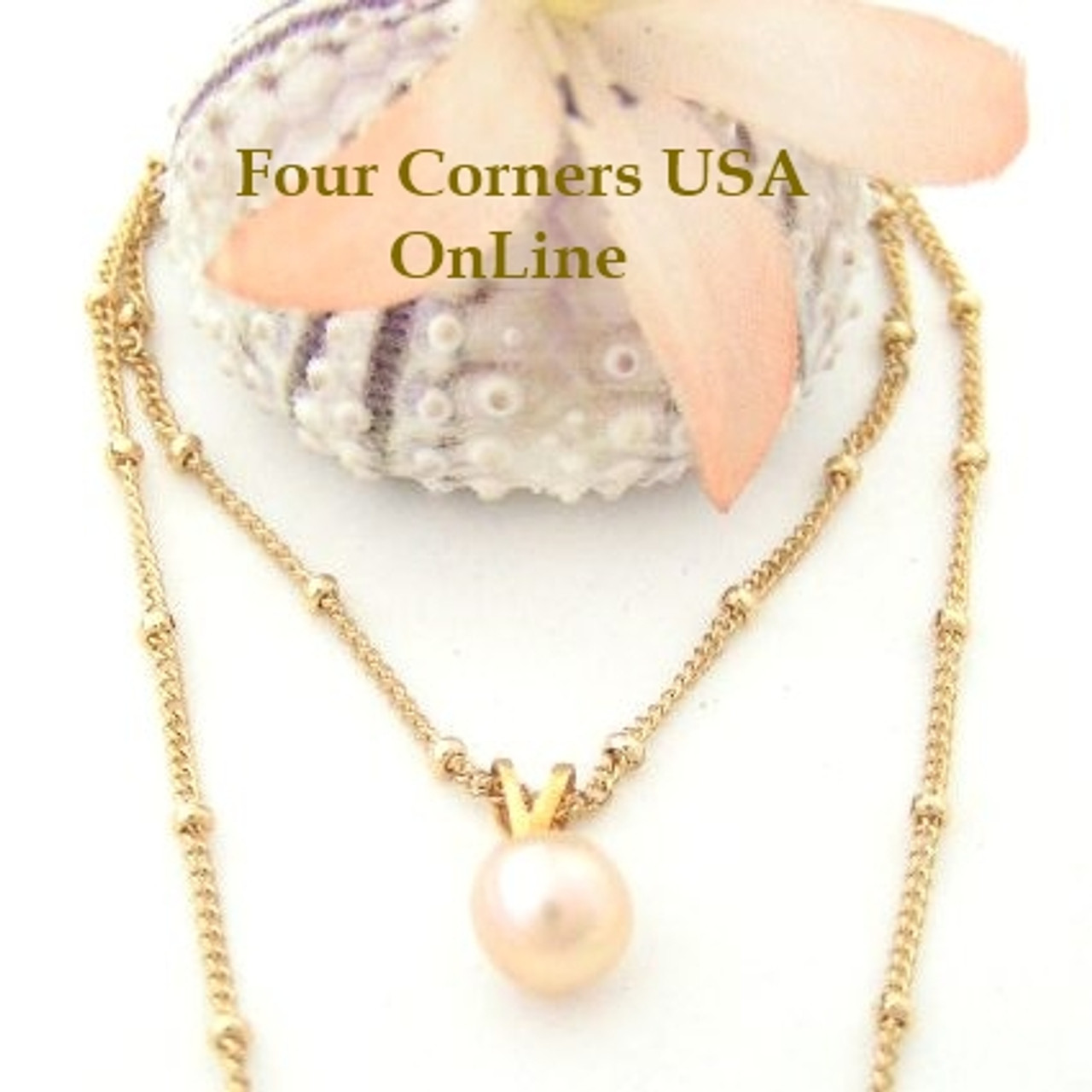 Pearl Solitaire Necklace | Artisan Pearl Jewelry | Four Corners