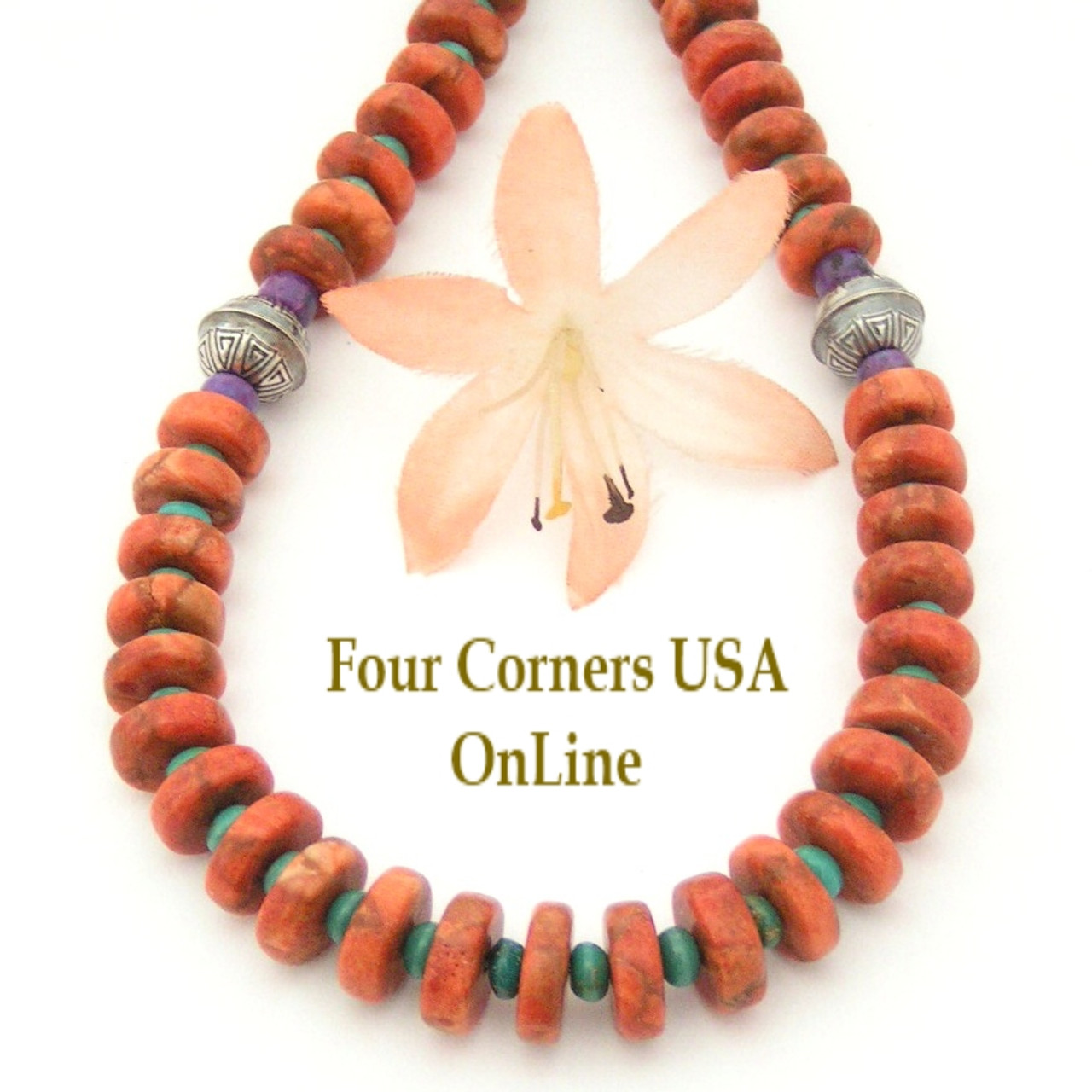 Bead Necklace | Coral Turquoise Jewelry 
