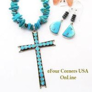 Turquoise Cross Earring Jewelry Set