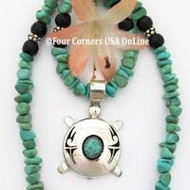 Turtle Turquoise Bead Necklace