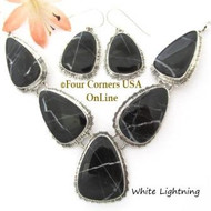 White Lightning Necklace Earring Jewelry Sets