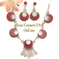 Coral Inlay Jewelry Set