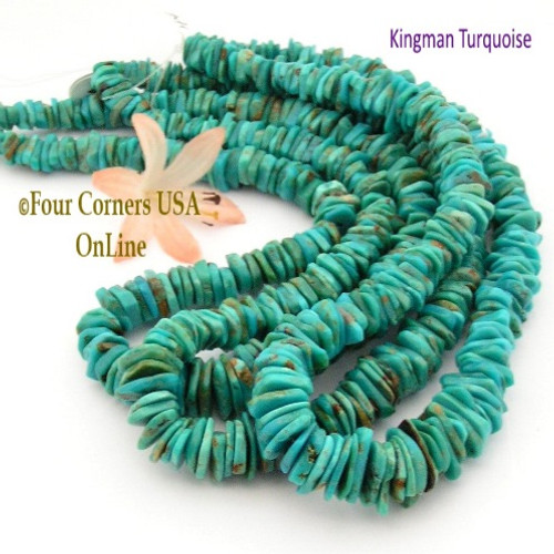 On Sale Now! 13mm Graduated FreeForm Slice Kingman Turquoise Beads Designer 16 Inch Strand Jewelry Making Supplies GFF44 Four Corners USA OnLine