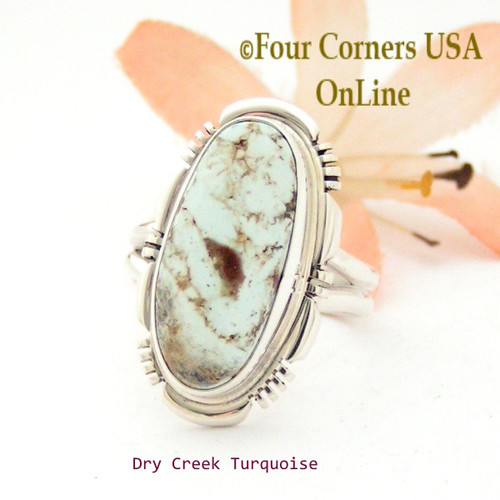 Size 7 Dry Creek Turquoise Sterling Ring Navajo Artisan Jane Francisco NAR-1740 Four Corners USA OnLine