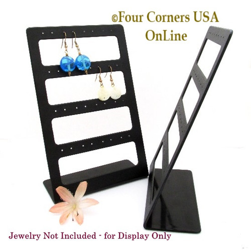 Compact 16 Pair Earring Black Acrylic Display Stand 10 Units Final Sale Display-001 Four Corners USA OnLine Gently Used Jewelry Displays