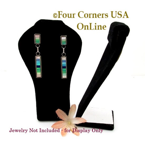 Deluxe Black Velvet Sculpted Earring Display Stand 6 Units Final Sale Display-004 Four Corners USA OnLine Gently Used Jewelry Displays