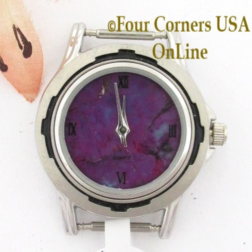 Women's 22W Mohave Purple Kingman Turquoise Stone Stainless Watch Face 12mm pin NAWF-MP-22W Four Corners USA OnLine Native American Jewelry Supplies