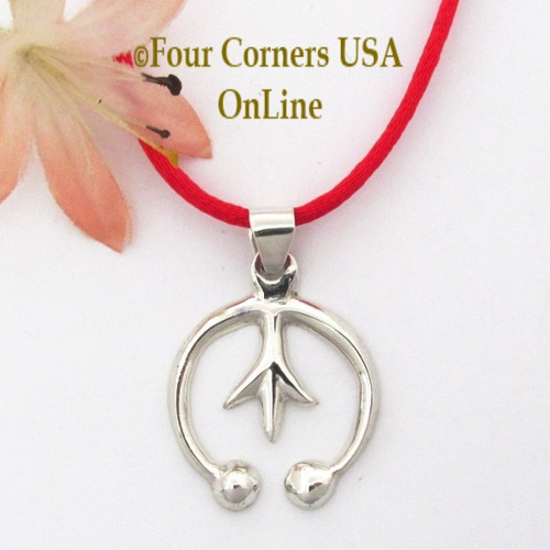 Petite Silver Naja Pendant 24 Inch Neckcord Navajo Artisan Isabelle Kee On Sale Now NAP-1691 Four Corners USA OnLine Native American Jewelry