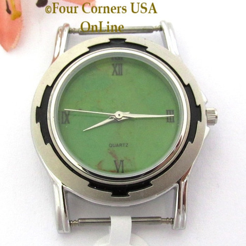 Men's 20M Mohave Green Kingman Turquoise Stone Watch Face 18mm pin NAWF-MG-20M Four Corners USA OnLine Southwest Jewelry Supplies