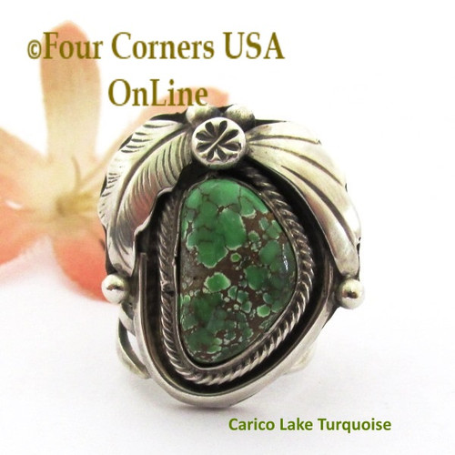 Size 5 1/2 Carico Lake Turquoise Ring Navajo Artisan Marie Tsosie NAR-9593 Four Corners USA OnLine Native American Silver TQ Jewelry
