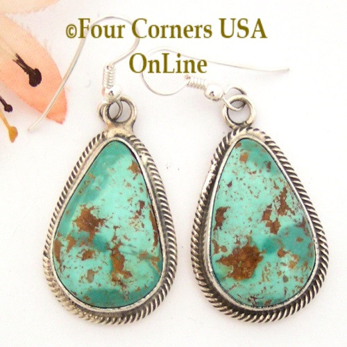 Pilot Mountain Turquoise Earrings Navajo Artisan Rick Martinez NAER1521CL Special Buy Final Sale Four Corners USA OnLine Native American Jewelry