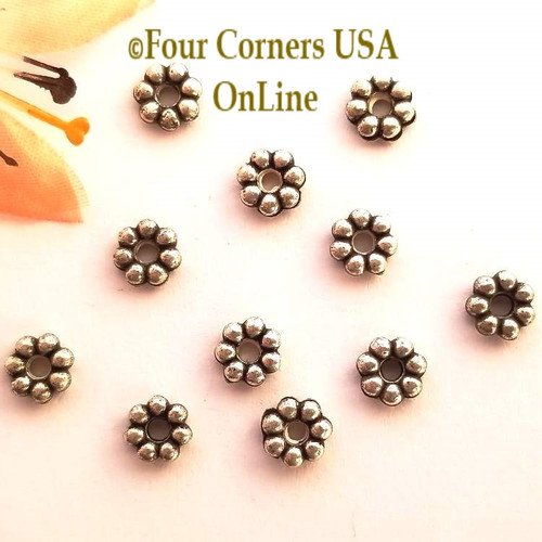 5.5mm Oxidized Silver Plated Spacer Beads 80 Pieces Special Buy Final Sale BDZ-1919 Four Corners USA OnLine Jewelry Making Beading Craft Supplies