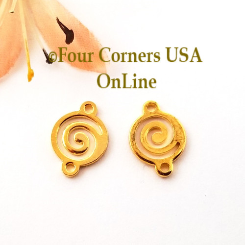 Spiral Links 20 Pieces Gold Plated Jewelry Component BDZ-2082 Four Corners USA OnLine Jewelry Making Beading Craft Supplies