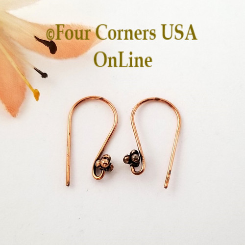 Copper Shepherd Hook Earwire Bead Accent 45 Pairs Closeout Final Sale BDZ-2113 Four Corners USA OnLine Jewelry Making Beading Craft Supplies
