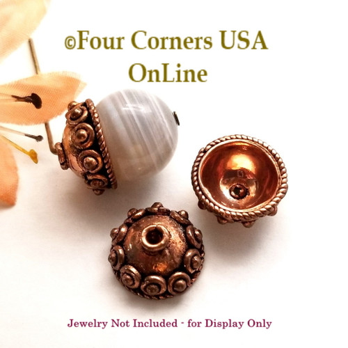 Copper 11mm Bead Cap Jewelry Finding 20 Pieces Closeout Final Sale BDZ-2121 Four Corners USA OnLine Jewelry Making Beading Craft Supplies