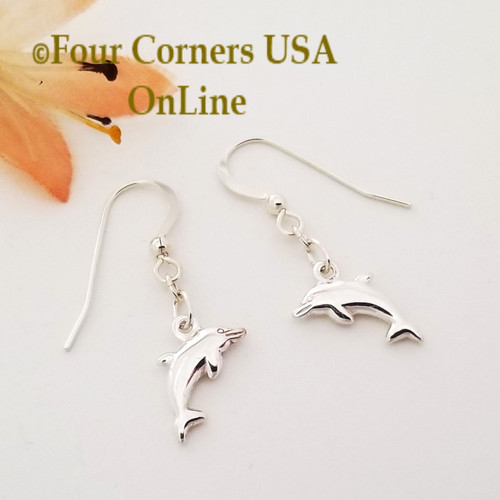 Sterling Silver Dolphin Earrings Special Buy Final Sale EAR-1607 Four Corners USA OnLine Artisan Handcrafted Jewelry