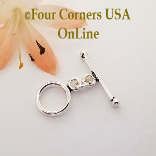 12mm Ring Bar Toggle Clasp Bright Sterling Silver Four Corners USA OnLine Jewelry Making Beading Supplies