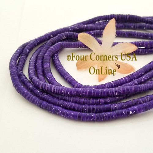 4-5mm Purple Coated Cebu Heishi Bead 24 Inch Strands 10 Unit Bulk Four Corners USA OnLine Jewelry Making Beading Supplies