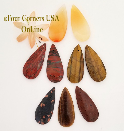 Large Gemstone Top Drilled Teardrop Pendant Mix 9 Unit Bulk Four Corners USA OnLine Jewelry Making Beading Craft Supplies