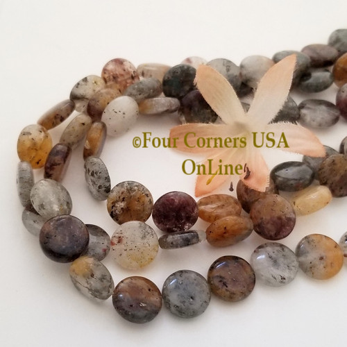 12mm Coin Agate Gemstone Bead Strands 3 Unit Bulk Four Corners USA OnLine Jewelry Making Beading Craft Supplies