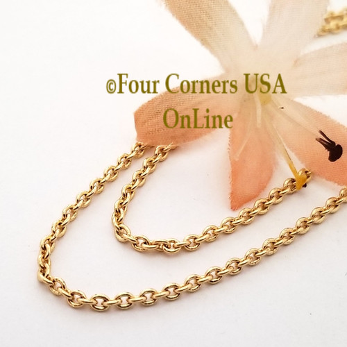 2mm Cable Bright Gold Plated Chain 139 Inch Bulk Four Corners USA OnLine Jewelry Making Beading Craft Supplies