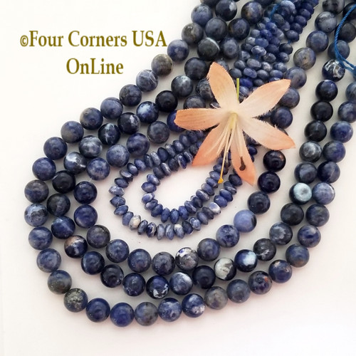 Sodalite Mix Bead Strands 5 Unit Bulk Four Corners USA OnLine Jewelry Making Beading Crafting Supplies