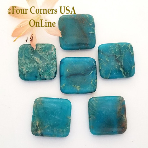 Blue Green Aqua Terra Jasper 25mm Square Beads 6 Unit Bulk Four Corners USA OnLine Jewelry Making Beading Craft Supplies