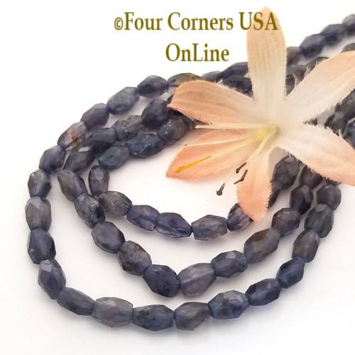 Iolite Tapered Faceted Barrel Bead Strands 3 Unit Bulk Four Corners USA OnLine Jewelry Making Beading Craft Supplies