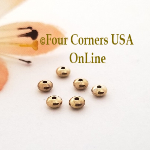 3mm 14K Gold Filled Saucer Rondelle Bead 170 Unit Bulk Four Corners USA OnLine Jewelry Supplies