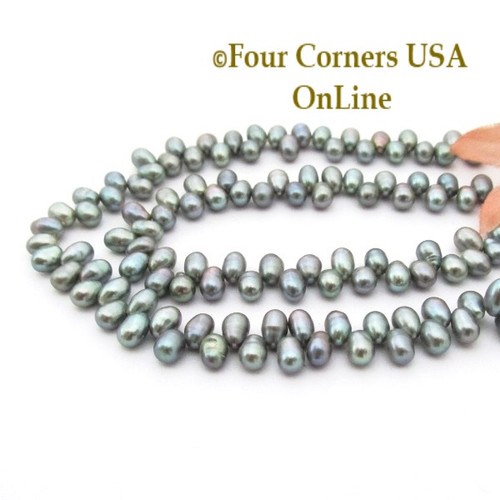 Top Drilled 6mm Teardrop Silver Gray Freshwater Pearl Bead Strands Four Corners USA OnLine Jewelry Making Beading Crafting Supplies