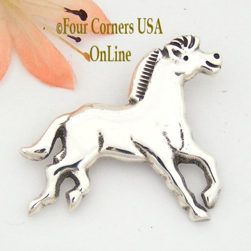 Galloping Horse Pin Pendant Combination Sterling Silver Native American Jewelry by Andy Thomas NAP-09241 Four Corners USA OnLine