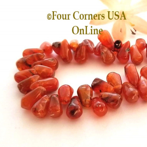 Carnelian Top Drilled Teardrop Bead Strands Closeout Final Sale GEM-11053 Four Corners USA OnLine Jewelry Making Beading Craft Supplies