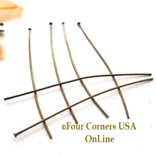 Antiqued Brass 1 1/2 Inch 24 Gauge Head Pin Jewelry Finding Closeout Final Sale PF-09992 Four Corners USA OnLine Jewelry Making Beading Craft Supplies