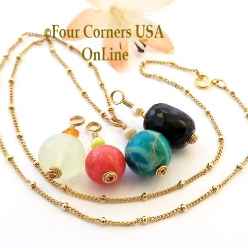 Interchangeable Pendants 14K Gold Filled Necklace Four Corners USA OnLine Artisan Jewelry