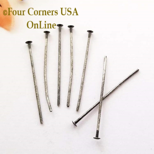 Antique Silver Plated 1 Inch 22 Gauge Headpin 800 Piece Package Closeout Final Sale Four Corners USA OnLine Jewelry Making Beading Craft Supplies