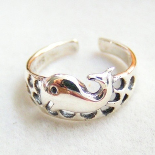 Happy Whale Sterling Silver Adjustable Toe Ring