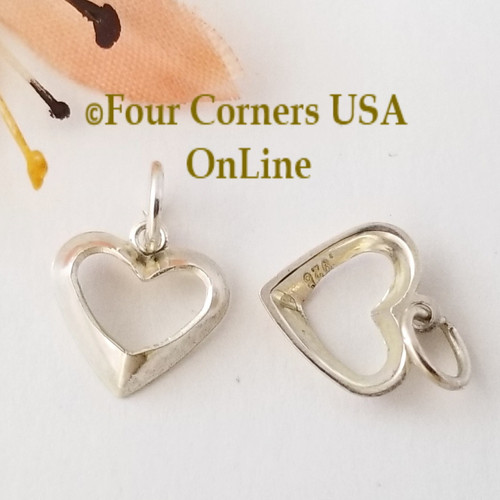 Open Heart Sterling Silver Charm Jewelry Making Components Sold in Pairs Four Corners USA OnLine Designer Jewelry Making Beading Craft Supplies