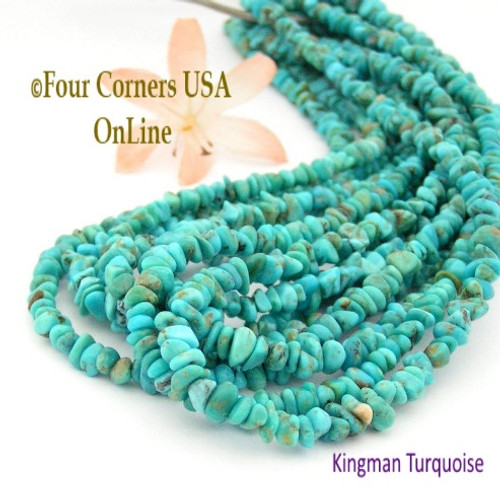4mm Blue Teal Kingman Turquoise Nugget Bead Strands Group 1 Four Corners USA OnLine Jewelry Making Supplies