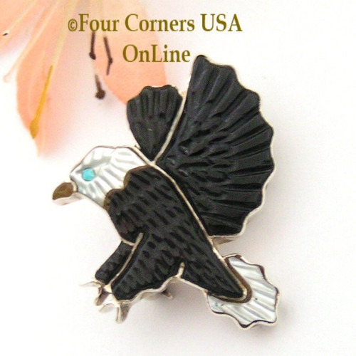 Eagle in Flight Pin Pendant Combo by Native American Zuni Andrea Lonjose Shirley Four Corners USA OnLine NAP-09445