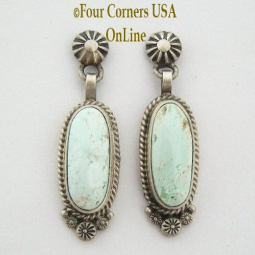 Dry Creek Turquoise Dangle Post Earrings Native American Navajo Artisan Shirley Henry NAER-13093 Four Corner USA OnLine Jewelry Shopping