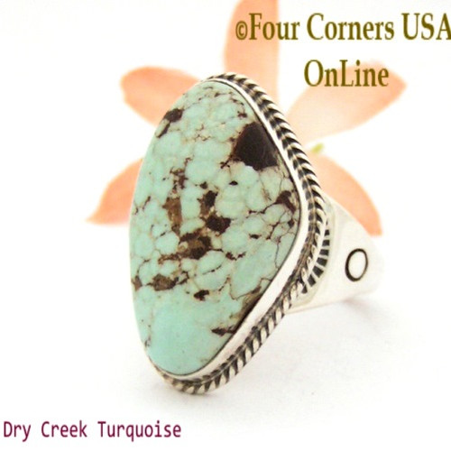 On Sale Now Size 13 Men's Dry Creek Turquoise Ring Navajo Tony Garcia NAR-1405 Four Corners USA OnLine Native American Jewelry