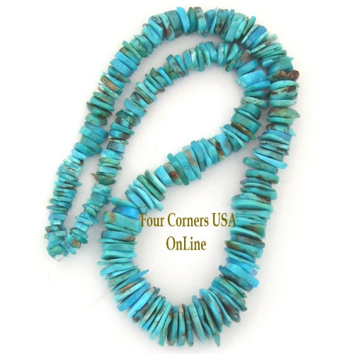 Graduated FreeForm Slice Kingman Turquoise Beads Designer 16 Inch Strand Four Corners USA OnLine Jewelry Making Supplies GFF01