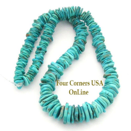 Graduated FreeForm Slice Kingman Turquoise Beads Designer 16 Inch Strand Four Corners USA OnLine Jewelry Making Supplies GFF07