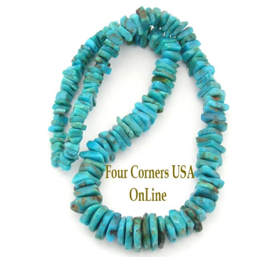 On Sale Now! Graduated FreeForm Slice Kingman Turquoise Beads Designer 16 Inch Strand Four Corners USA OnLine Jewelry Making Supplies GFF16 